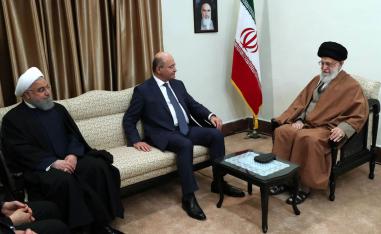 المرشد الأعلى علي خامنئي يستقبل الرئيس العراقي برهم صالح بحضور الرئيس الإيراني حسن روحاني