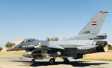 F16 fighter jet at an undisclosed location in Iraq