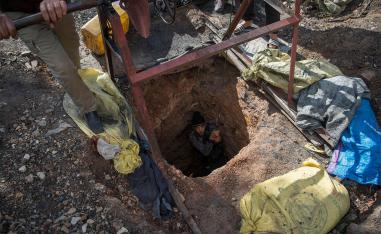 hundreds of people risk their lives every day to scrape a meagre living from perilous abandoned coal mines