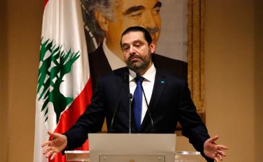 Lebanese Prime Minister-designate Saad Hariri, gestures during a press conference, in Beirut, Lebanon, Tuesday, Nov. 13, 2018.