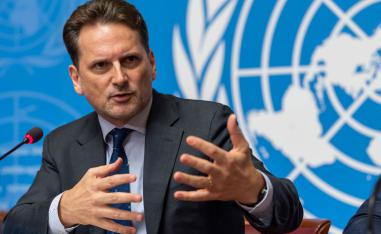 Switzerland's Pierre Kraehenbuehl, UNRWA Commissioner-General, speaks about UNRWA's work in Geneva, Switzerland.