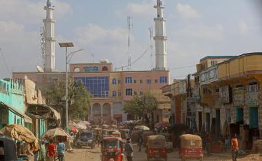 Rickshaws travel along a street of the southern city of Baidoa, Somalia November 3, 2018.