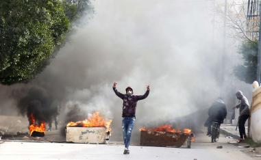 Police fired tear gas at the protesters to disperse them.