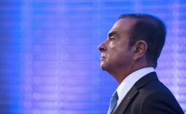 In this file photo taken on October 6, 2017, then Renault-Nissan chairman and CEO Carlos Ghosn takes part in a press confrence in Paris.