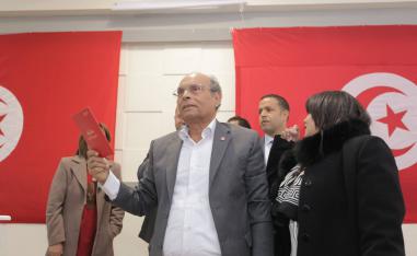 الرئيس التونسي السابق منصف المرزوقي يخاطب أنصاره بصفاقس