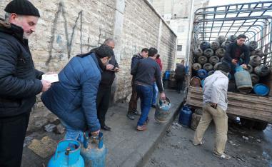 Since December, queueing for hours to buy gas has become part of everyday life in the Salah al-Din district.