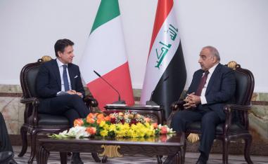 رئيس الوزراء العراقي عادل عبدالمهدي ونظيره الايطالي جوزيبي كونتي 