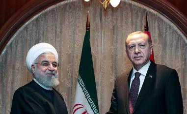 الرئيسان التركي والايراني رجب طيب اردوغان وحسن روحاني