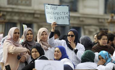 'The system needs to be disinfected', reads the placard