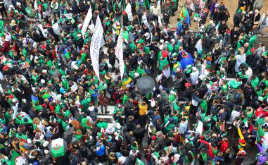 Algerians take part in a demonstration against ailing President Abdelaziz Bouteflika's bid for a fifth term on March 22, 2019, in the capital Algiers.
