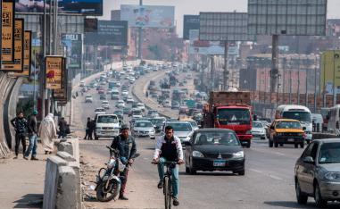 A general view show traffic on the Giza Ring Road in the Egyptian Capital Cairo on March 7, 2019.