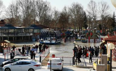 General view of the scene where an overloaded ferry sank in the Tigris river near Mosul in Iraq, March, 21,2019.