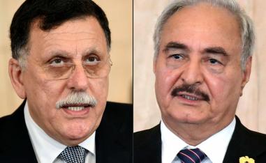 Libya's UN-backed Prime Minister Fayez al-Sarraj and General Khalifa Haftar