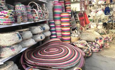 Wicker products on display in central Baghdad
