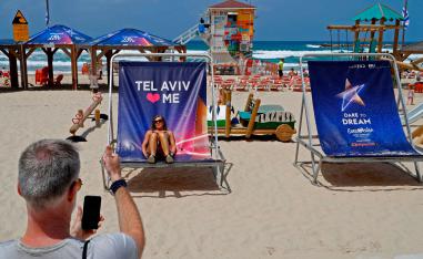 A picture taken on May 7, 2019 shows a beach in Tel Aviv