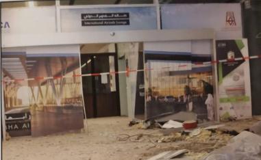 Damage at Saudi Arabia's Abha airport is seen after it was attacked by Huthi rebels