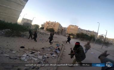 Photo published by IS jihadists shows a deadly attack on an Egyptian police checkpoint in el-Arish