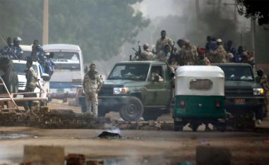 Heavily armed security forces in pick-up trucks mounted with machine guns were deployed in large numbers all around Khartoum