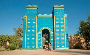 The Ishtar Gate at the ancient archaeological site of Babylon