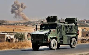 The strike killed a Turkish-backed fighter from the Faylaq al-Sham group and two other opposition fighters