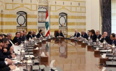 Lebanese President Michel Aoun heads a meeting of the cabinet