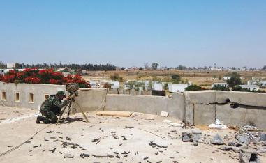 A member of the forces loyal to Libya’s Government of National Accord is seen in southern Tripoli