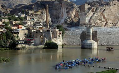 The Tigris river flows through the ancient town of Hasankeyf