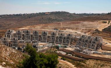 General view of a construction site in an Israeli settlement in the occupied West Bank