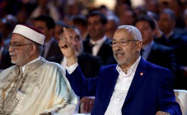 رئيس حركة النهضة راشد الغنوشي ومرشحها للرئاسة عبدالفتاح مورو
