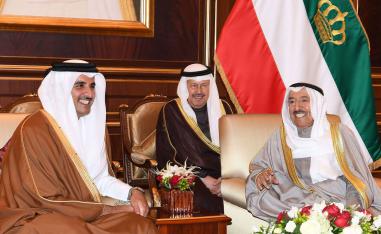 لقاء سابق بين أمير الكويت وأمير قطر