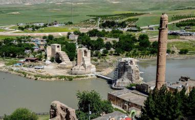 A general view of Hasankeyf bridge across the Tigris River