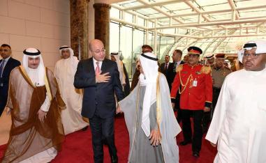 امير الكويت صباح الأحمد الجابر الصباح والرئيس العراقي برهم صالح