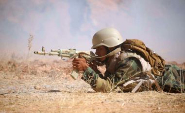 With the help of an Arabic translator, an adviser instructed troops on how to detect and defuse mines, while another trained them on treating war injuries