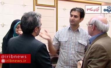 An image grab from footage released by Iranian IRIB TV channel on October 5, 2019 shows Reza Dehbashi arriving at Tehran international airport