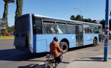 Mdina bus operating in central Casablanca