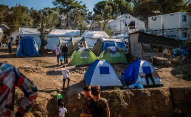 Overcrowded Moria camp