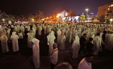 The demonstration came amid huge popular protest movements against corruption in Lebanon and Kuwait's neighbour Iraq.