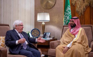 مبعوث الامم المتحدة لليمن مارتن غريفيث يلتقي ولي العهد السعودي الامير محمد بن سلمان