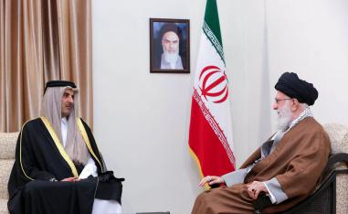 المرشد الأعلى علي خامنئي يستقبل أمير قطر الشيخ تميم بن حمد