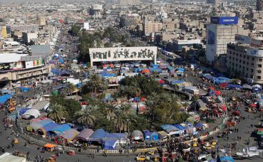 Demonstrators opposed to Allawi's nomination began clustering their tents closer together in Baghdad's Tahrir Square, away from those occupied by Sadrists.