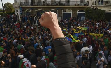 Algerian protesters in Algiers