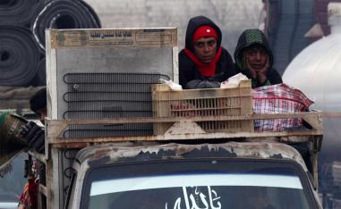 Fleeing the bombardments