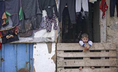 طفل فلسطيني في مخيم خان يونس