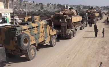 Turkey Armed Forces convoy is seen at the northern town of Sarmada, in Idlib province