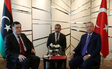 رئيس حكومة الوفاق فايز السراج والرئيس التركي رجب طيب اردوغان