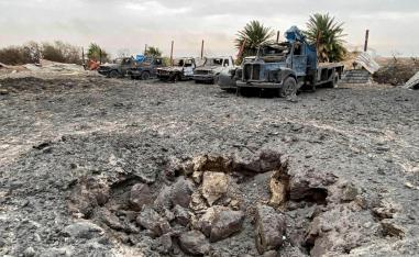 آثار القصف الأميركي على قوات الحشد الشعبي جنوب بغداد