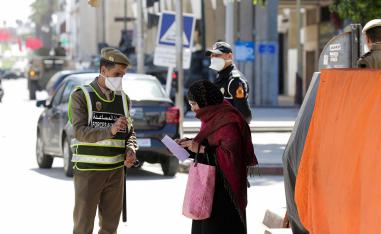 Police and army officers patrol streets following the coronavirus disease (COVID-19) outbreak in Rabat