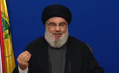 حسن نصرالله يلقي خطابا متلفزا