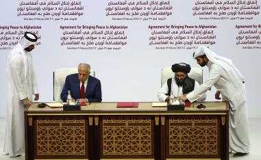 توقيع اتفاق تاريخي بين واشنطن وطالبان في الدوحة
