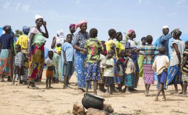 Refugees pictured in the Pissila camp, north of the capital Ouagadougou, Burkina Faso